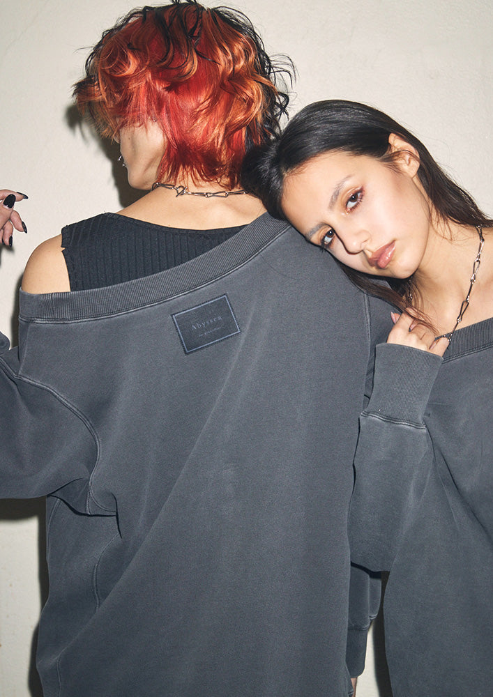 【Juemi×Abyssea】Loose Neck Pigment Dyed Sweat｜Abyssea 公式通販サイト