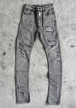 画像をギャラリービューアに読み込む, BANANA curve skinny denim pants -Grey crash-
