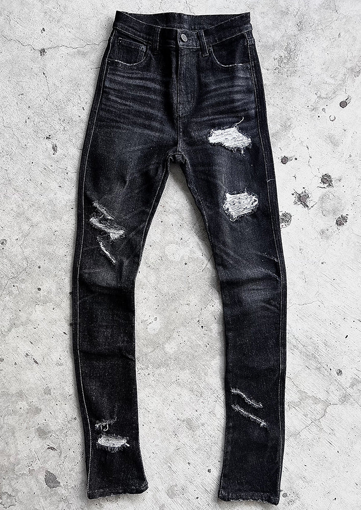 BANANA curve skinny denim pants -Black one wash crash-