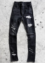 画像をギャラリービューアに読み込む, BANANA curve skinny denim pants -Black one wash crash-
