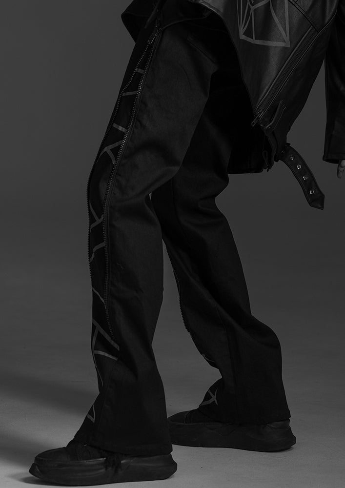 「STMPD RCRDS × Abyssea」<br>Lion graphic side zip pants