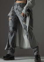 Load image into Gallery viewer, Distressed tapered denim pants
