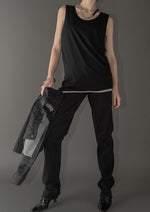 画像をギャラリービューアに読み込む, Double face cutoff Tanktop
