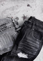 画像をギャラリービューアに読み込む, BANANA curve skinny denim pants -Black one wash crash-
