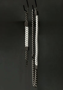 Rubber × Stainless chain necklace