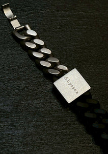 Rubber × Stainless chain necklace