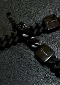 Rubber × Stainless chain necklace