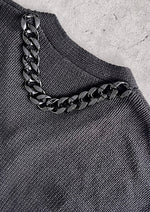 画像をギャラリービューアに読み込む, Abyssea Chain frayed knit cardigan
