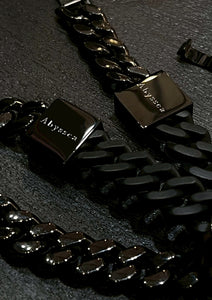 Rubber × Stainless chain necklace