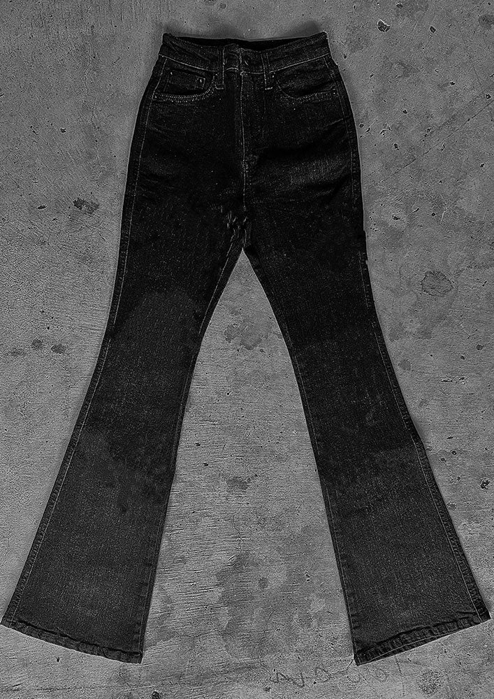 Stretch flared denim pants